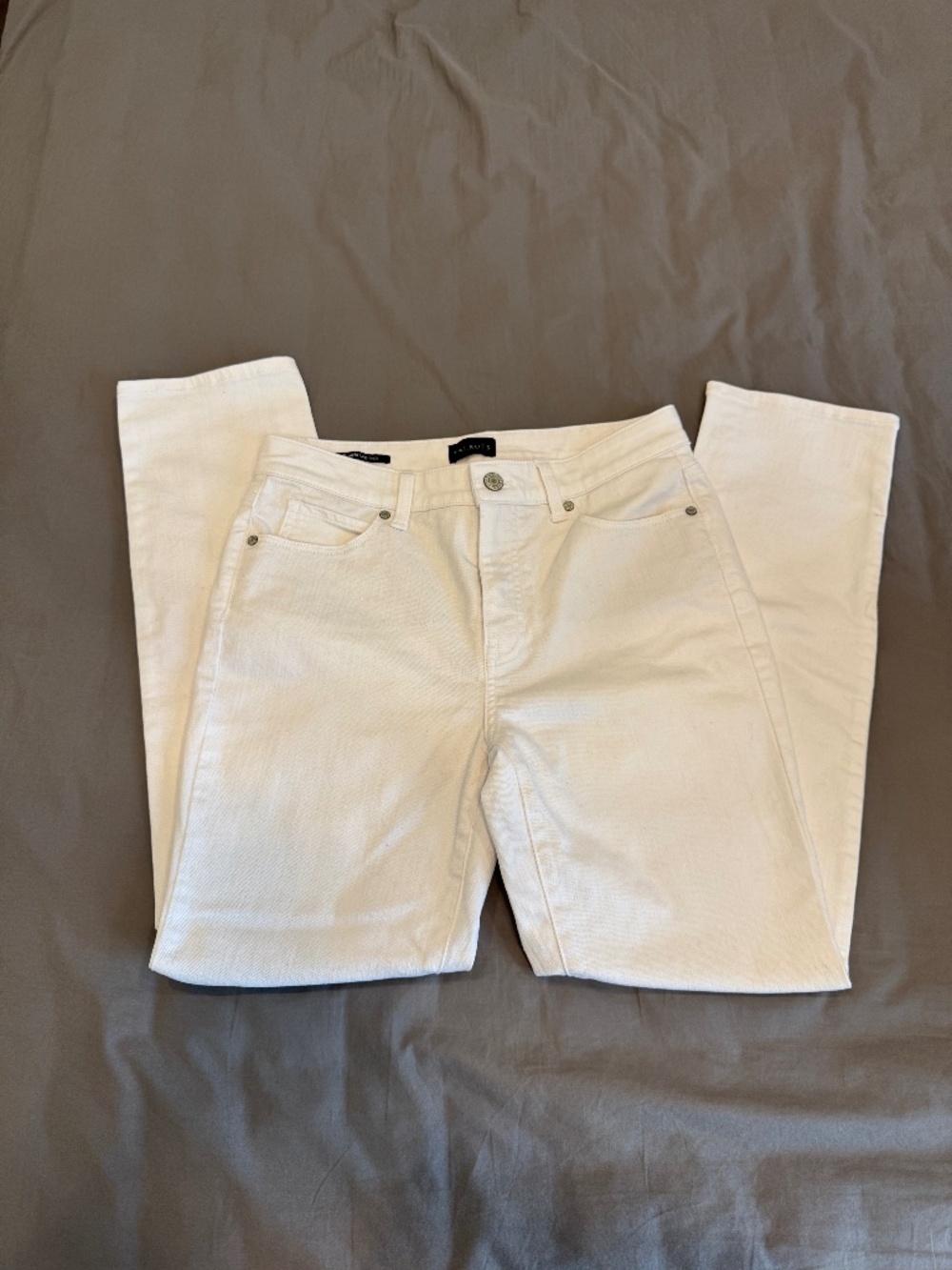 Talbots White Denim Straight Leg Jeans Size 4P Petite Pants